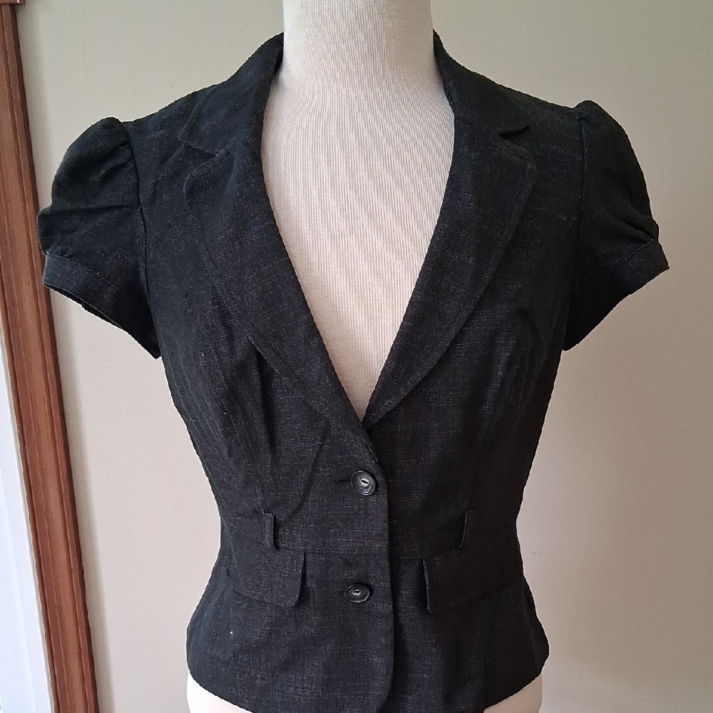 A Byer Black Tailored Blazer with Notched Lapel